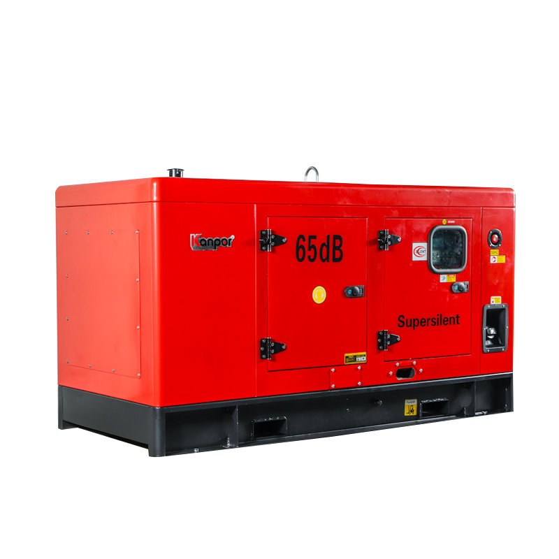 Commercial silent diesel generator enclosed in a protective canopy